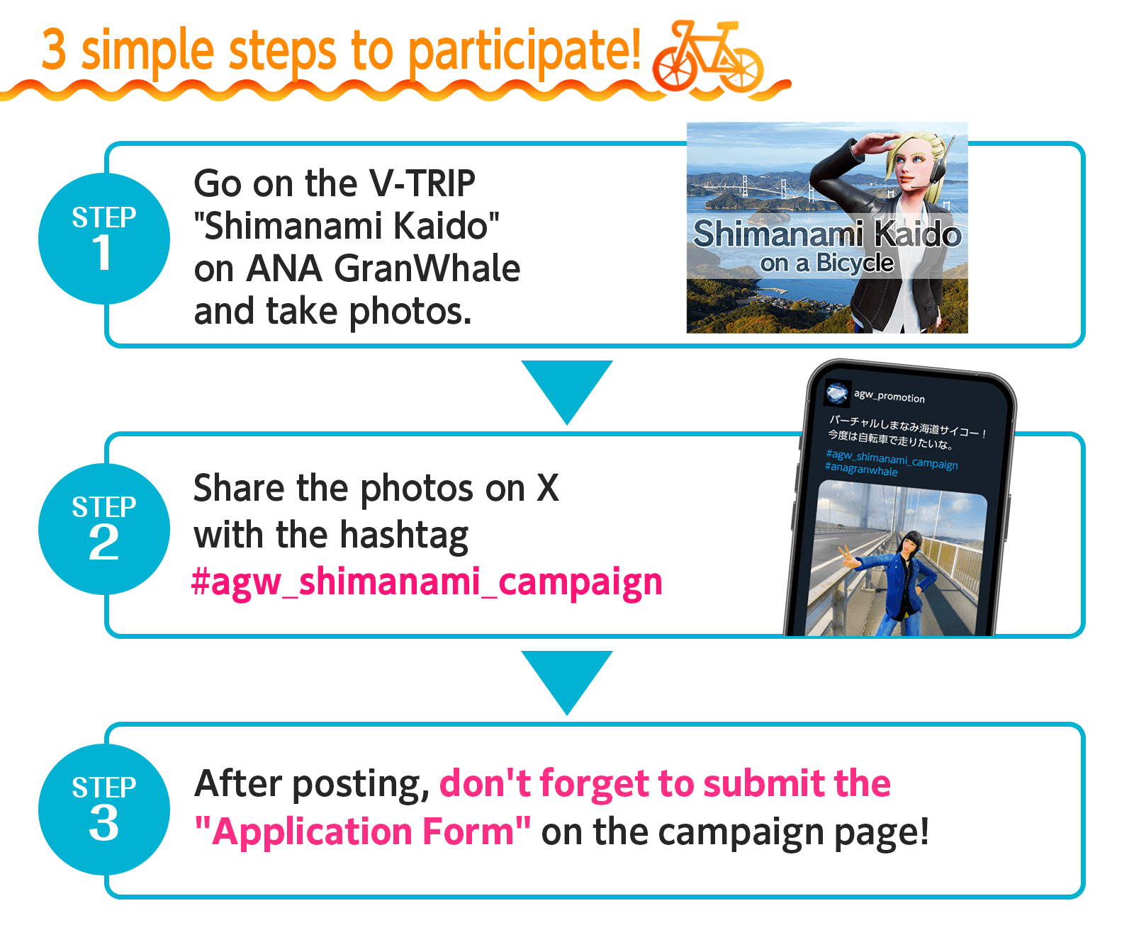 Join the X Posting Campaign in ANA GranWhale, to win Luxurious Prizes by Embarking on the Virtual Trip to Ehime Prefecture’s Shimanami Kaido (Sea Route)!